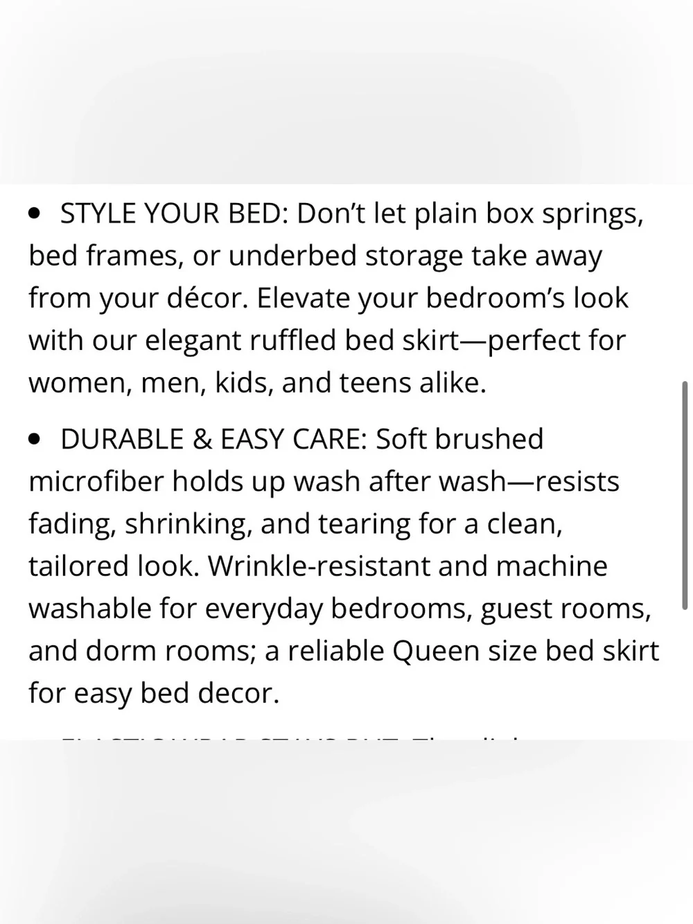 Queen Size Wrap Around Bed Skirt Dust Ruffle 15” Drop - WHEAT